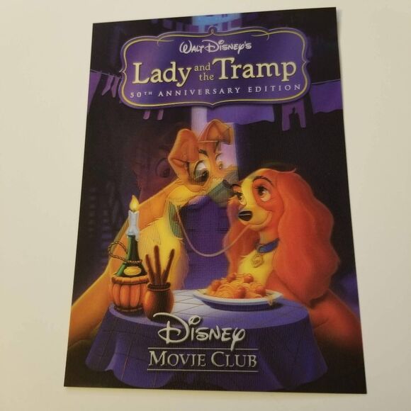 Disney Lady and the Tramp 50th Anniversary Lenticular Card Holgraphic Art Dogs - Picture 4 of 9